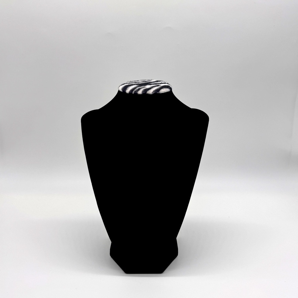 Necklace Stand Display Black Velvet with Stripes